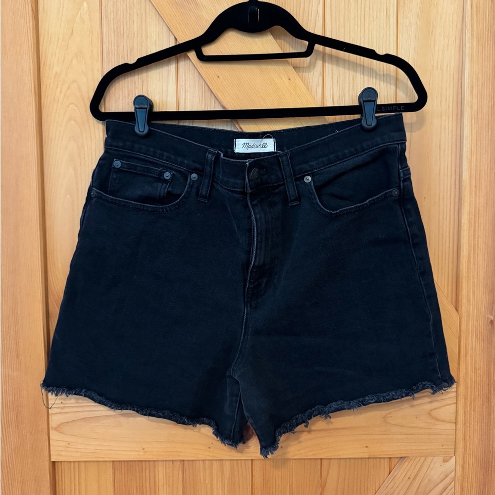 Madewell black denim high rise shorts worn once size 31